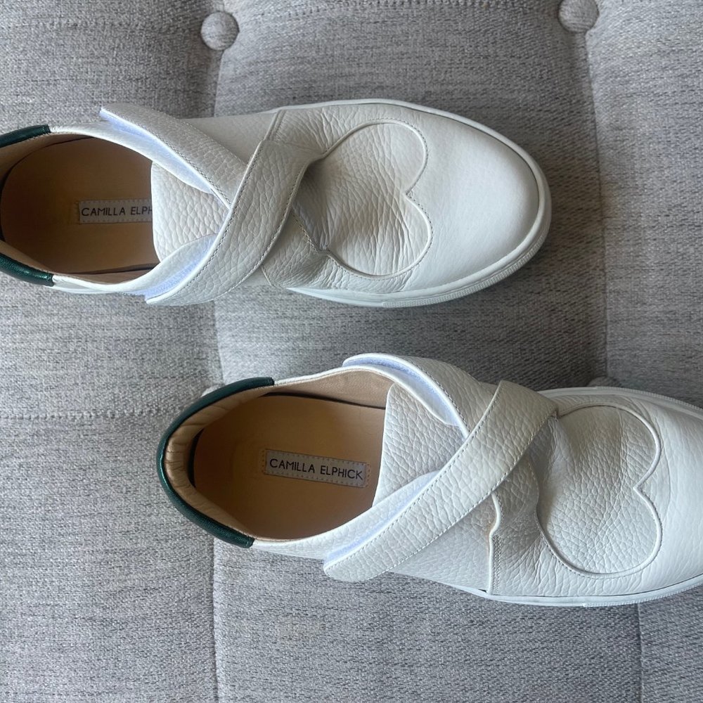 Camilla Elphick Heart & Sole Sneakers Green & White Size 8